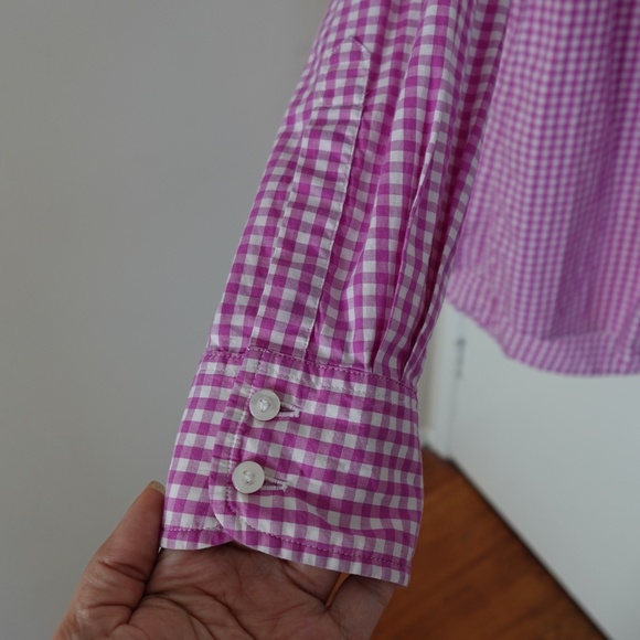 Robert Graham Pink Gingham Long Sleeve Button Down Shirt Women's Size M Cotton - Picture 6 of 11